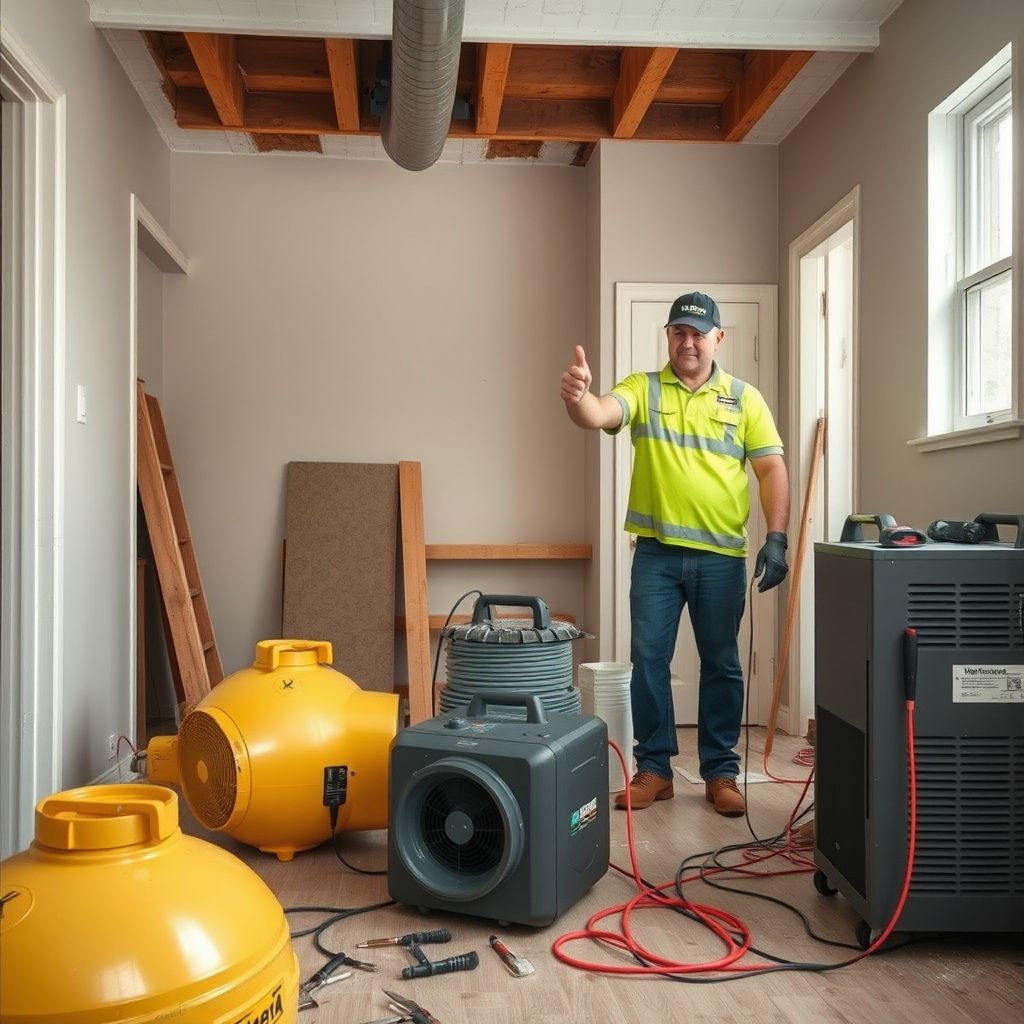 A smiling Aleja Restoration technician shaking hands with a Seattle homeowner in front of a clean, restored property
